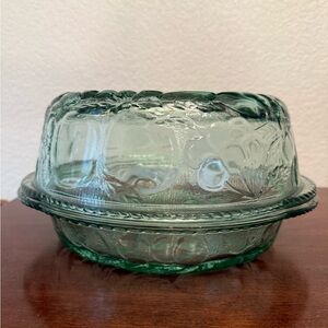 Vintage Libbey Orchard Green Glass Bakeware Set